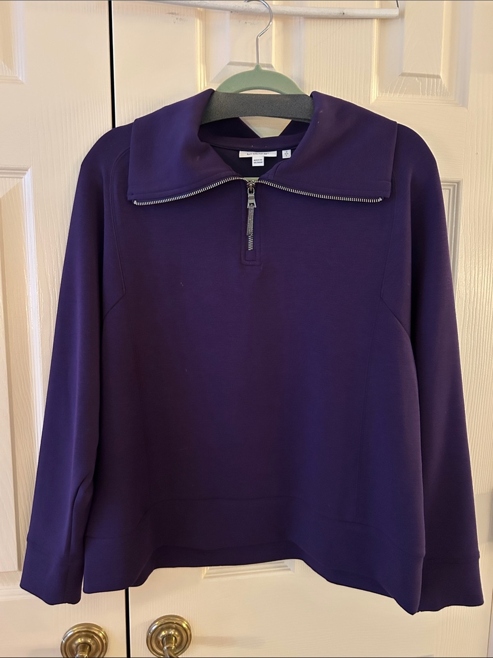 CHICOS Classic Women's scuba pullover- Deep Purple